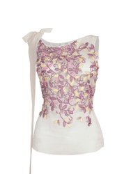 Savanha Embroidered Sheer Top - Ivory