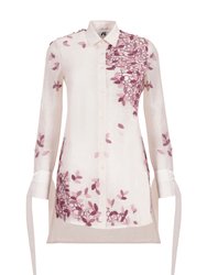 Selena Asymmetric Embroidered Shirt Dress - Ivory