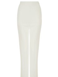 Vianca Slim-Leg Creased Pants - Ivory