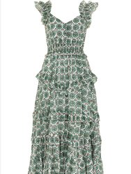 Alex Midi Dress - Mint/Mauve