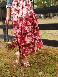 Elle Skirt In Burgundy Floral