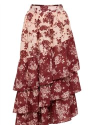 Elle Skirt In Burgundy Floral