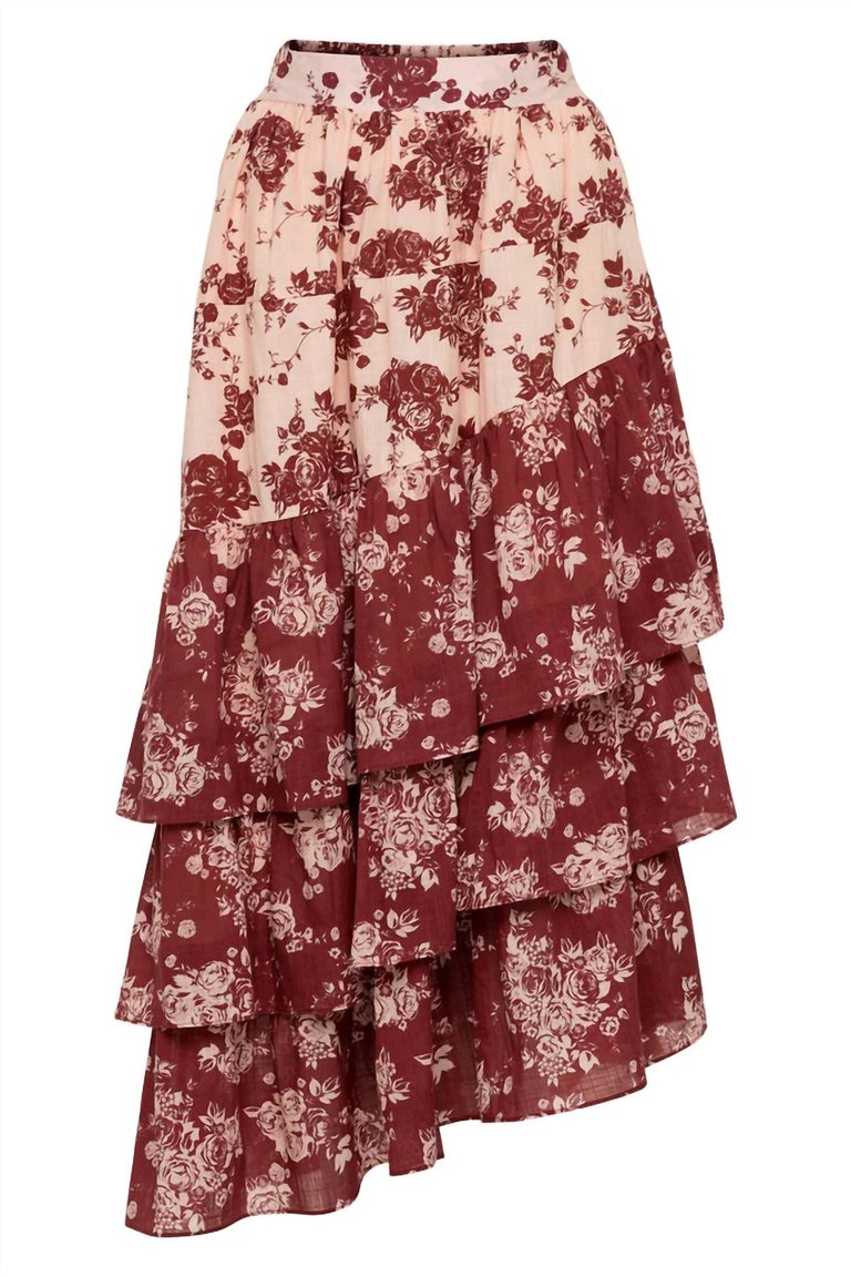 Elle Skirt In Burgundy Floral