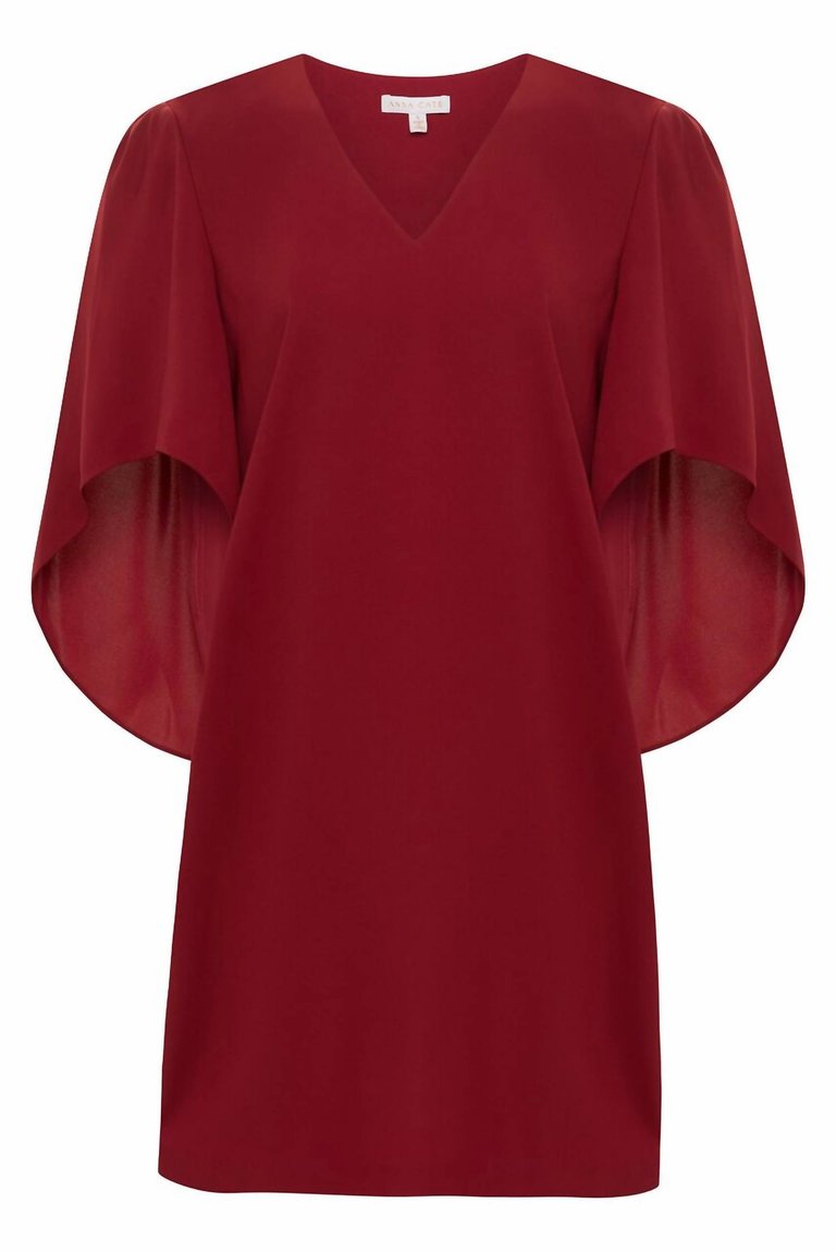 Meredith Dress In Crimson - Crimson