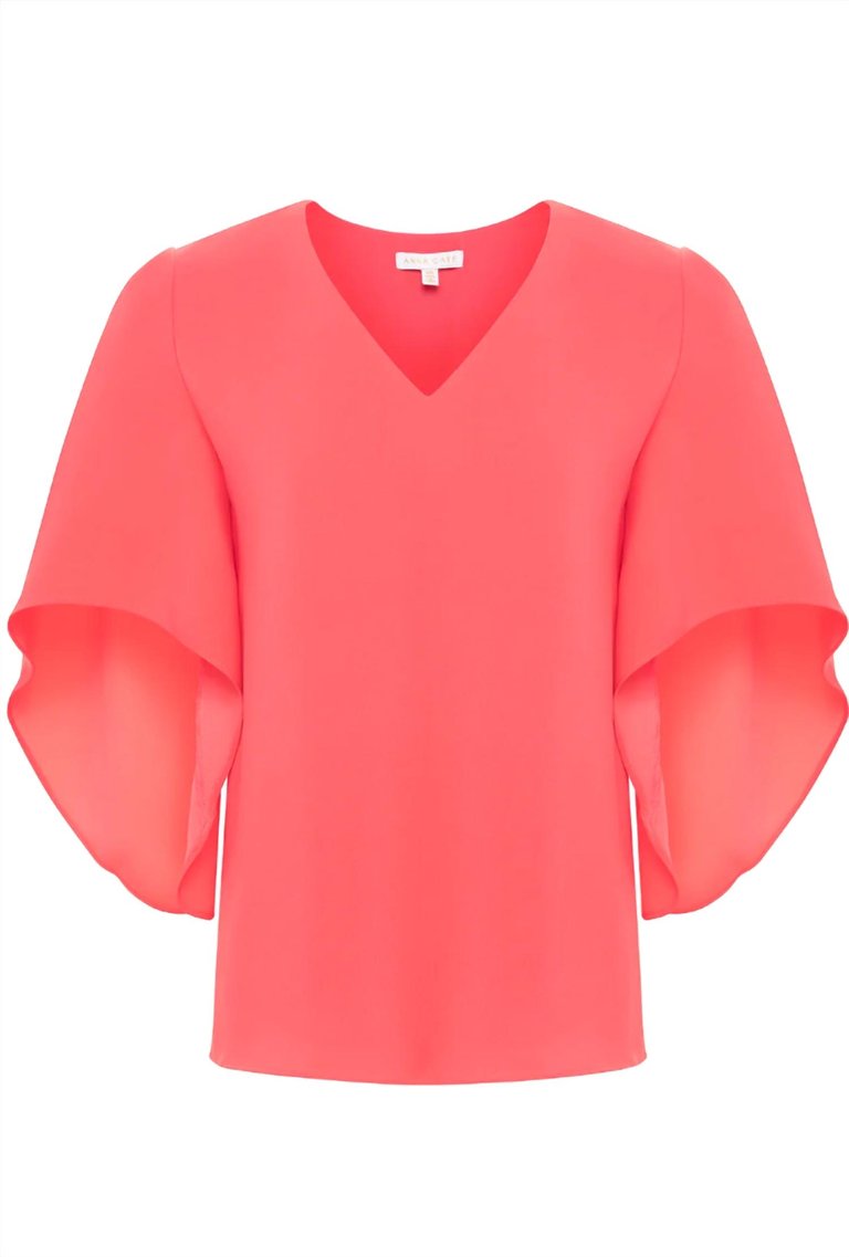 Women's Nina Short Sleeve Top In Fusion Coral - Fusion Coral