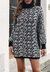 Abstract Print Sweater Dress - Black