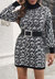 Abstract Print Sweater Dress