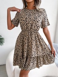 Animal Print Ruffle Hem Dress