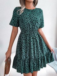 Animal Print Ruffle Hem Dress