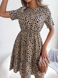 Animal Print Ruffle Hem Dress