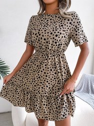 Animal Print Ruffle Hem Dress