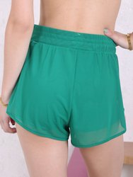 Asymmetrical Hem Sports Shorts