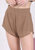 Asymmetrical Hem Sports Shorts - Beige