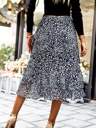 Asymmetrical Tiered Printed Skirt
