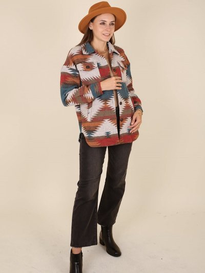 Anna-Kaci Aztec Pattern Drop Shoulder Jacket product