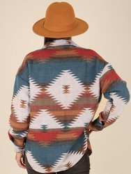 Aztec Pattern Drop Shoulder Jacket