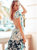 Backless Blue Tiered Floral Maxi Dress