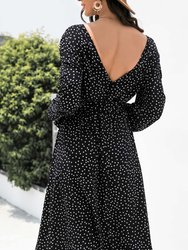 Backless Polka Dot Dress For Women