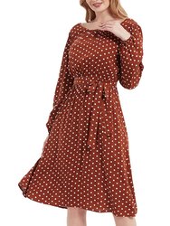 Backless Polka Dot Dress For Women - Red