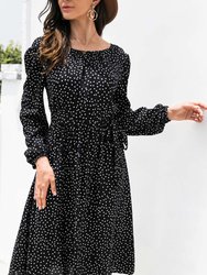 Backless Polka Dot Dress For Women