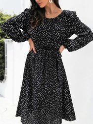 Backless Polka Dot Dress For Women