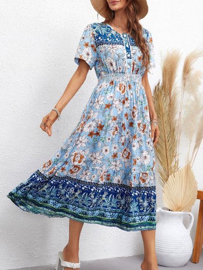 Anna-Kaci Bohemian Print Button Front Dress product