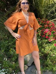 Bow Front Tie Paradise Dress - Orange