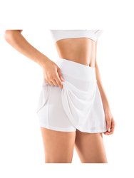 Breathable Ruffled Active Skirt - White