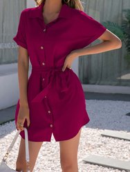 Button Down Collared Shirt Dress