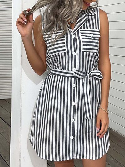 Anna-Kaci Button Down Striped Summer Dress product