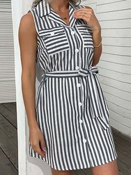 Button Down Striped Summer Dress