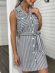 Button Down Striped Summer Dress