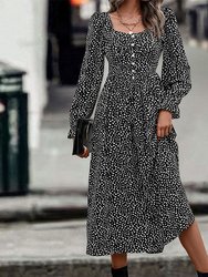 Button Front Cheetah Dress