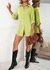 Button Front Relaxed Fit Blouse - Green