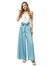 Chambray Tie Wide-Leg Palazzo Jeans