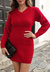 Cinched Waist Sweater Dress