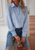 Classic Button Down Blouse - Light Blue