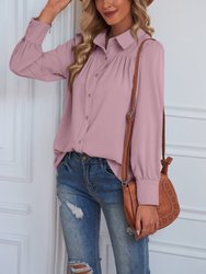 Classic Button Down Blouse - Pink