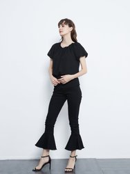 Classic Retro Flared Jeans - Black Denim