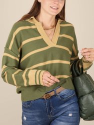 Classic Striped Collared Sweater