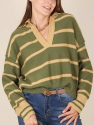 Classic Striped Collared Sweater