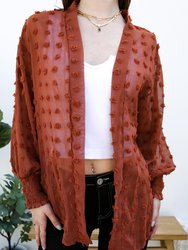 Clip Dot Bishop Sleeve Cardi