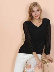 Clip Dot Long Sleeve Blouse