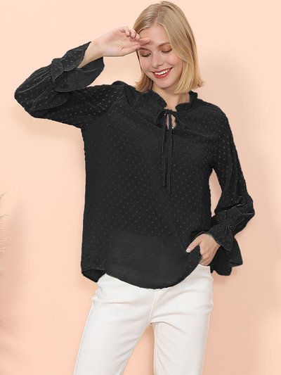 Anna-Kaci Clip Dot Long Sleeve Sweater Blouse product