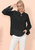 Clip Dot Long Sleeve Sweater Blouse - Black