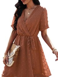 Clip Dot Summer Wrap Dress