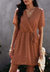 Clip Dot Summer Wrap Dress - Brown