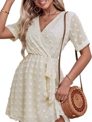 Clip Dot Summer Wrap Dress