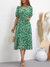Collared Floral Puff Sleeve Dress