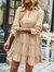 Collared V Neck Tiered Dress